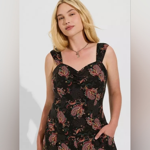 Torrid Two-piece Matching black Paisley Summer Pants Set 2x 18 20 - Picture 5 of 16